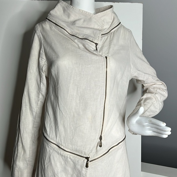 Osklen Sz P Small (Fits 4-6) Linen Cotton Geometric Jacket Dress - Picture 3 of 13